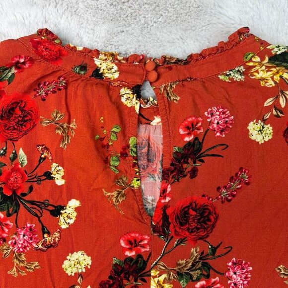Torrid Floral Orange Top Tshirt Short Sleeve Plus Size 3X Fall Thanksgiving - Picture 9 of 9